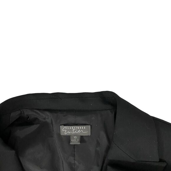 Classiques Entier Blazer Womens 10 Black Longline Jacket Minimalist Office Work - Picture 6 of 14